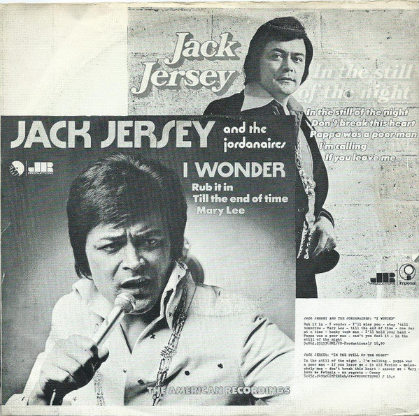 Jack Jersey And The Jordanaires - I Wonder Vinyl Singles Vinyl Goed / Hoes Tekst