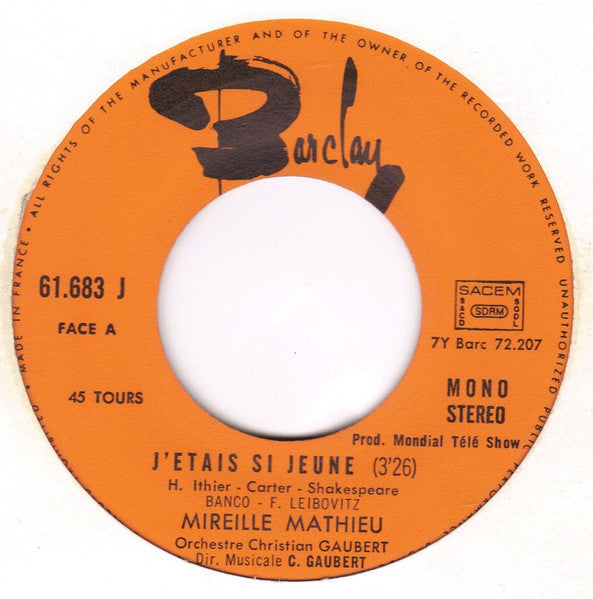 Mireille Mathieu - J'étais Si Jeune 29818