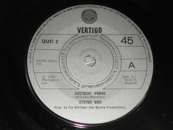 Status Quo - Accident Prone 42085 Vinyl Singles Vinyl Goed / Hoes Generic
