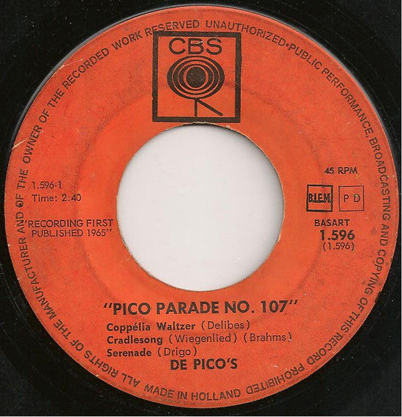 2 Pico's - Pico Parade No. 107 32234 Vinyl Singles Vinyl Goed / Hoes Goed
