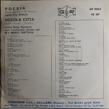 Edy Brando / Rudy Rickson - Poesia / Piccola Città 03917