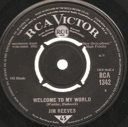 Jim Reeves - Welcome To My World 42232 Vinyl Singles Toevoegen Vinyl Goed / Hoes Generic