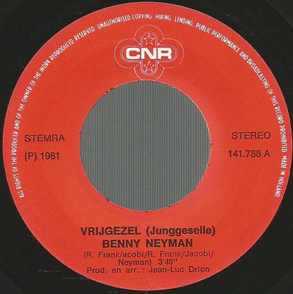 Benny Neyman - Vrijgezel Vinyl Singles Vinyl Goed / Hoes Generic