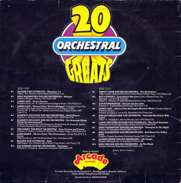 Various - 20 Orchestral Greats (LP) 41824 Vinyl LP JUKEBOXSINGLES.NL   