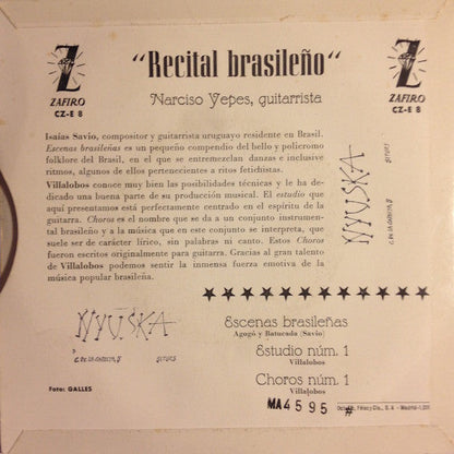 Narciso Yepes - Recital Brasileño 40403 Vinyl Singles Vinyl Goed / Hoes Goed