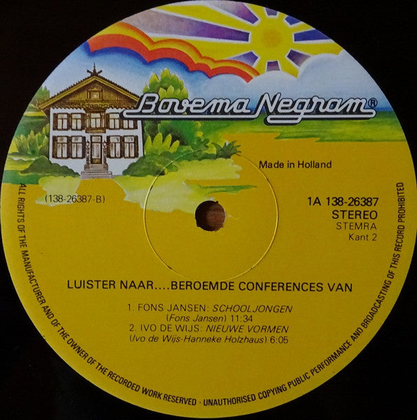 Various - Beroemde Conferences Van (LP) 42540 Vinyl LP JUKEBOXSINGLES.NL   