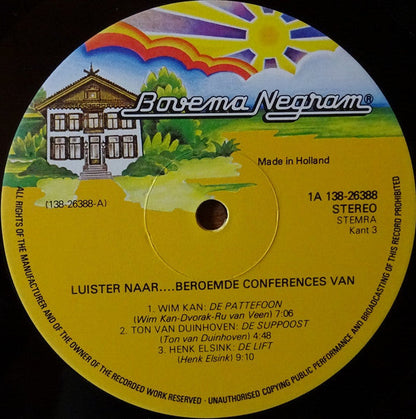 Various - Beroemde Conferences Van (LP) 42540 Vinyl LP JUKEBOXSINGLES.NL   