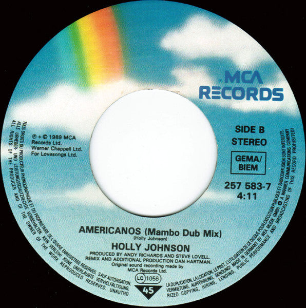 Holly Johnson - Americanos 33307 Vinyl Singles Vinyl Goed / Hoes Goed