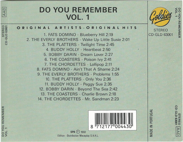 Various - Do You Remember Vol. 1 (CD) 70431 Compact Disc Goede Staat