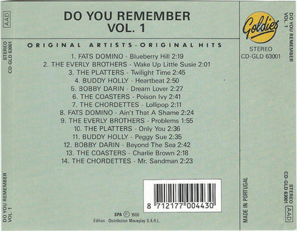 Various - Do You Remember Vol. 1 (CD) 70431 Compact Disc Goede Staat