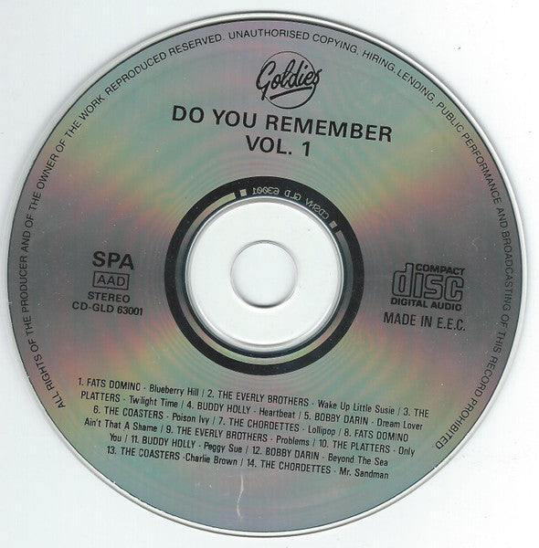 Various - Do You Remember Vol. 1 (CD) 70431 Compact Disc Goede Staat