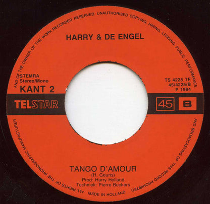 Harry En de Engel - Als Ze Me Missen Vinyl Singles Vinyl Zeer Goed / Hoesje Goed "VINYLSINGLES.NL"