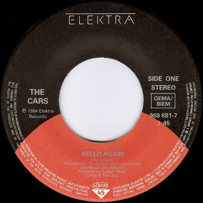 Cars - Hello Again 31656 Vinyl Singles Vinyl Zeer Goed / Hoesje Goed "VINYLSINGLES.NL"