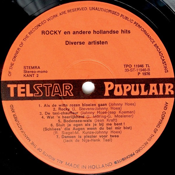 Various - Rocky En Andere Hollandse Hits (LP) 46425 Vinyl LP JUKEBOXSINGLES.NL   