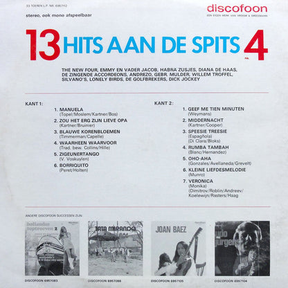 Various - 13 Hits Aan De Spits No. 4 (LP) 51626 Vinyl LP Vinyl Goed / Hoes Goed