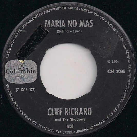 Cliff Richard & The Shadows - Maria No Mas Vinyl Singles Vinyl Zeer Goed / Hoesje Generic "VINYLSINGLES.NL"