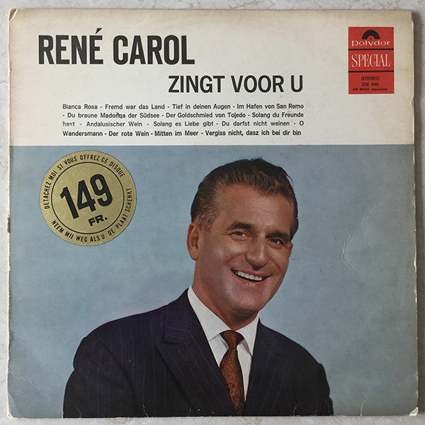 René Carol – René Carol Zingt Voor U (LP) 43945 Vinyl LP Vinyl Goed / Hoes Goed