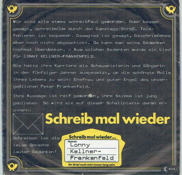 Lonny Kellner - Schreib Mal Wieder 21328