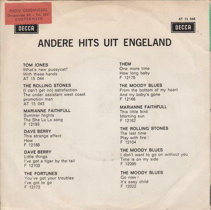 Dave Berry - Can I Get It From You Vinyl Singles Vinyl Zeer Goed / Hoesje Goed "VINYLSINGLES.NL"