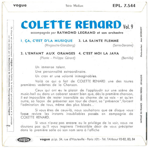 Colette Renard – Ça C'est D'La Musique! (Vol. 9) (EP) 24252