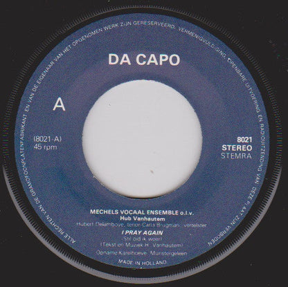 Hubert Delamboye, Mechels Vocaal Ensemble - I Pray Again Vinyl Singles Vinyl Zeer Goed / Hoesje Goed "VINYLSINGLES.NL"