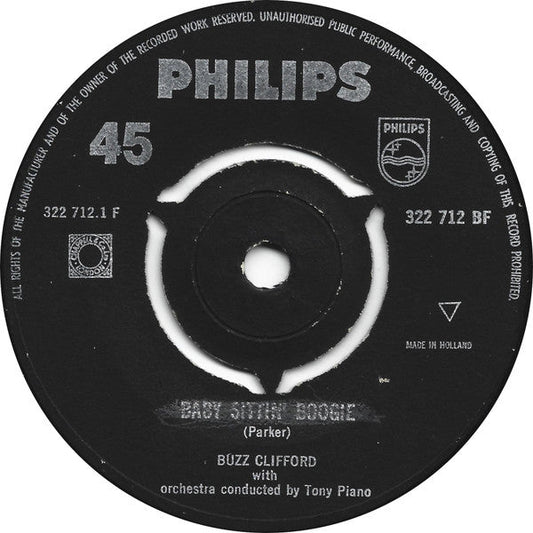 Buzz Clifford - Baby Sittin' Boogie Vinyl Singles Vinyl Zeer Goed / Hoesje Generic "VINYLSINGLES.NL"