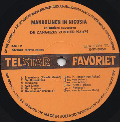 Singer Without a Name – Mandolins In Nicosia (LP) 51389