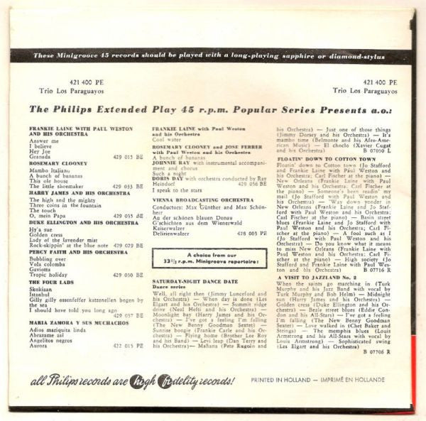 Trio Los Paraguayos - Maria Dolores 42531 Vinyl Singles Vinyl Goed / Hoes Goed