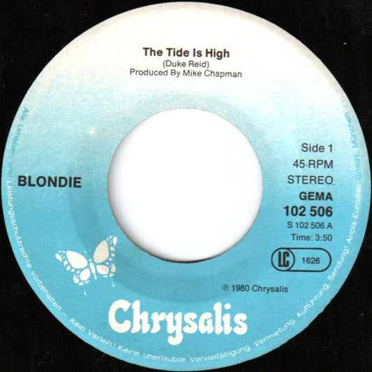 Blondie - The Tide Is High Vinyl Singles Vinyl Zeer Goed / Hoesje Generic "VINYLSINGLES.NL"