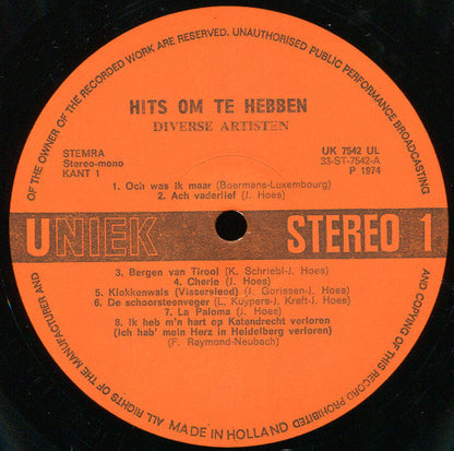 Various - Hits Om Te Hebben! (LP) 46126 Vinyl LP JUKEBOXSINGLES.NL   