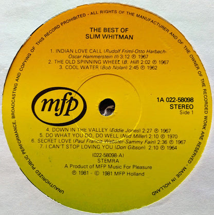 Slim Whitman - The Best Of Slim Whitman (LP) 42561 Vinyl LP JUKEBOXSINGLES.NL   