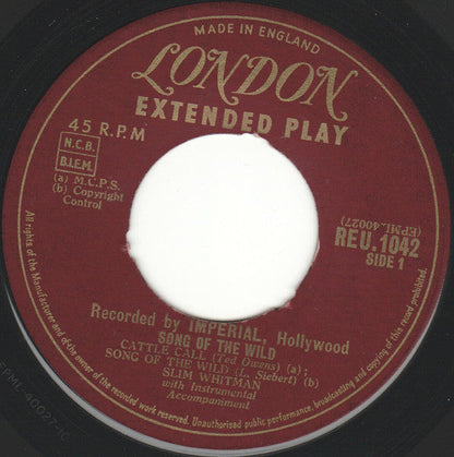 Slim Whitman - Song Of The Wild 42411 Vinyl Singles EP Vinyl Goed / Hoes Generic