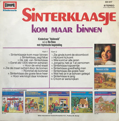 Kinderkoor Heideveld, Ria Roos - Sinterklaasje Kom Maar Binnen (LP) 52165 Vinyl LP Vinyl Goed / Hoes Goed