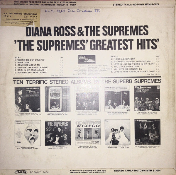 Supremes - Greatest Hits (LP) 51712 Vinyl LP Vinyl Goed / Hoes Goed