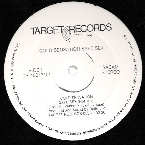 Cold Sensation - Safe Sex (Maxi-Single) Maxi-Singles JUKEBOXSINGLES.NL   