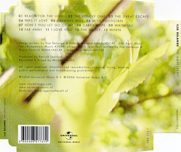 Ilse DeLange - The Great Escape (CD) 70860 Compact Disc Goede Staat