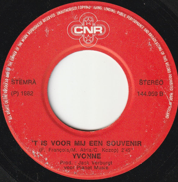 Yvonne - Niemand Zal Het Ware Weten 15379 Vinyl Singles Vinyl Goed / Hoes Goed