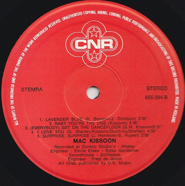 Mac Kissoon - Mac Kissoon (LP) 42494 Vinyl LP JUKEBOXSINGLES.NL   