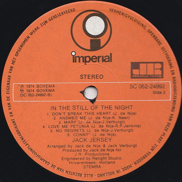 Jack Jersey - In The Still Of The Nigh (LP) 51496 Vinyl LP Vinyl Goed / Hoes Goed