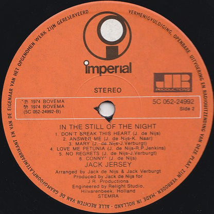 Jack Jersey - In The Still Of The Nigh (LP) 51496 Vinyl LP Vinyl Goed / Hoes Goed