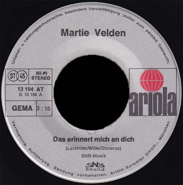 Martie Velden - Das Erinnert Mich An Dich 23531