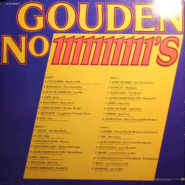 Various - Gouden No 1's (LP) 51821 Vinyl LP Dubbel Vinyl Goed / Hoes Redelijk
