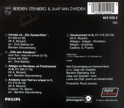 Berdien Stenberg & Jaap van Zweden - Ode Aan Amadeus (CD) 70923 Compact Disc Goede Staat