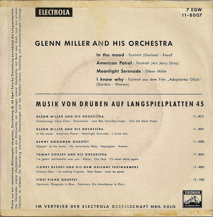 Glenn Miller And His Orchestra - Glenn Miller Music 41395 Vinyl Singles EP Vinyl Goed / Hoes Goed