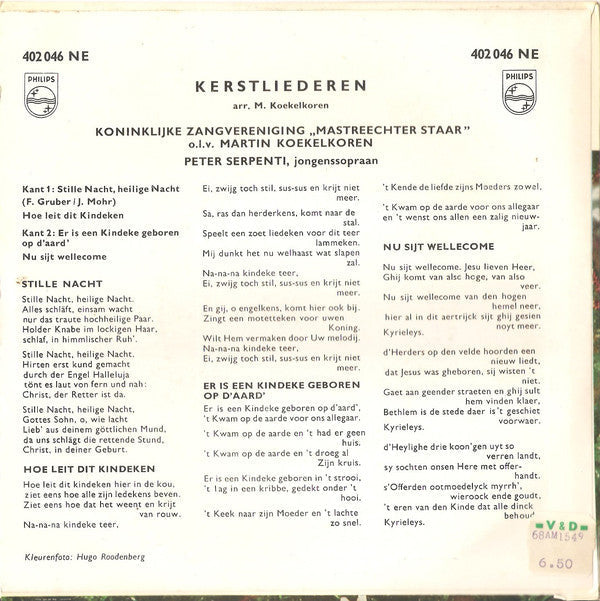 Mastreechter Staar - Kerstliederen 40712 Vinyl Singles EP Vinyl Goed / Hoes Goed