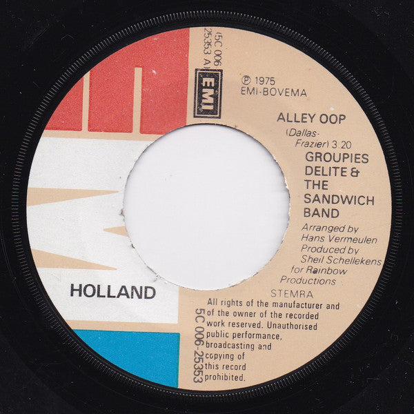 Groupies Delite & The Sandwich Band - Alley Oop 40200 Vinyl Singles Vinyl Zeer Goed / Hoesje Goed "VINYLSINGLES.NL"