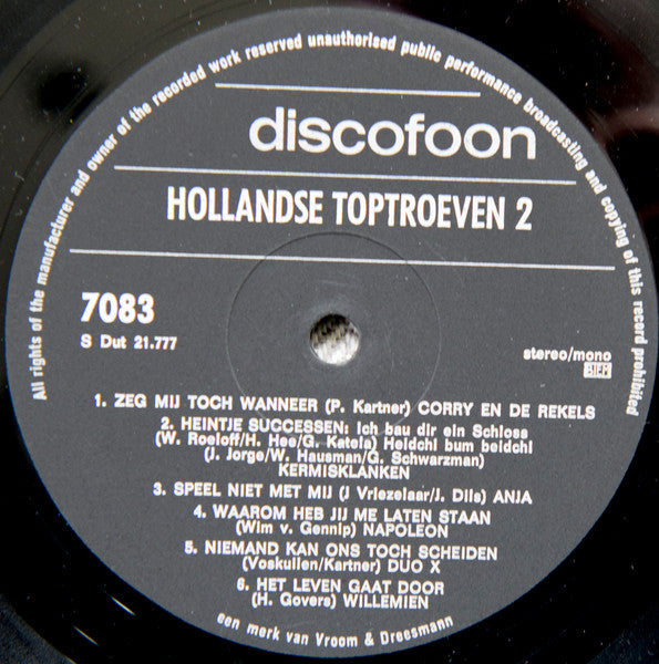 Various - Hollandse Toptroeven 2 (LP) 49956 Vinyl LP JUKEBOXSINGLES.NL   