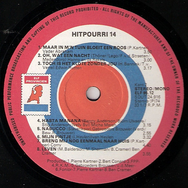 Various - Hitpourri 14 (LP) 40776 Vinyl LP JUKEBOXSINGLES.NL   