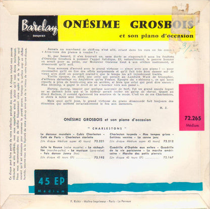 Onésime Grosbois Et Son Piano D'Occasion - Oi Lambeth Walk 41430 Vinyl Singles EP Vinyl Goed / Hoes Goed