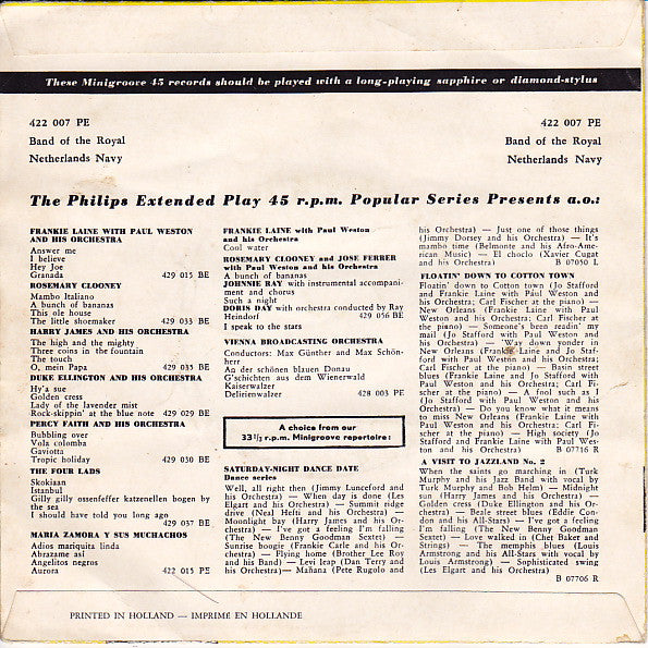 Marinierskapel der Koninklijke Marine - Anchors Aweigh 42544 Vinyl Singles EP Vinyl Goed / Hoes Goed